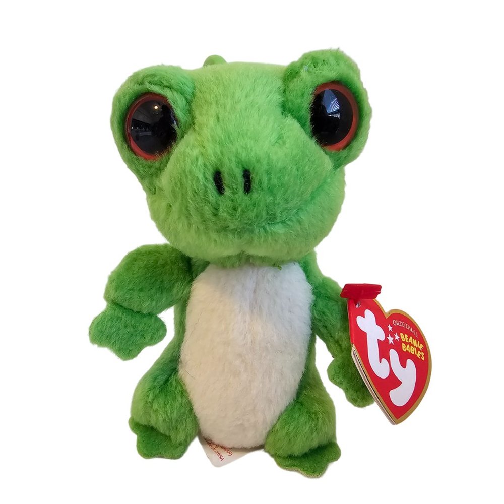 Ty Beanie Babies Gus Gecko Lizard Plush Stuffed Animal Clip Keychain w/ Tags 4"